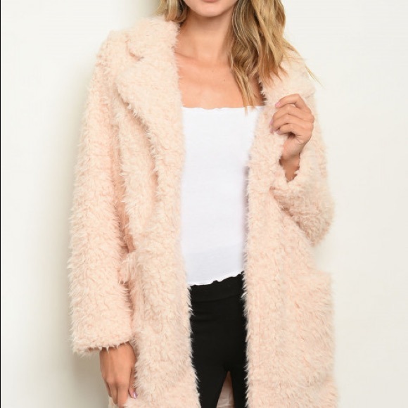 SHOP THE TRENDS Jackets & Blazers - Longline Vegan Faux Fur Shaggy Sherpa Teddy Coat